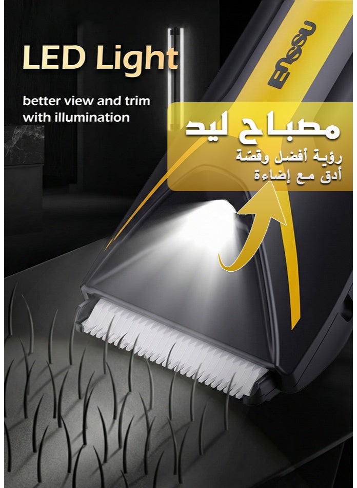 ENSSU Men’s Electric Body Groomer, Hair Trimmer & Clipper | BLADELOCK™ Safe Blade + LED Spotlight | IPX7 Waterproof Cordless Grooming Tool with LCD Display, 6000 RPM Motor, 60-Min Runtime | Full Body & Beard Grooming - Image 3